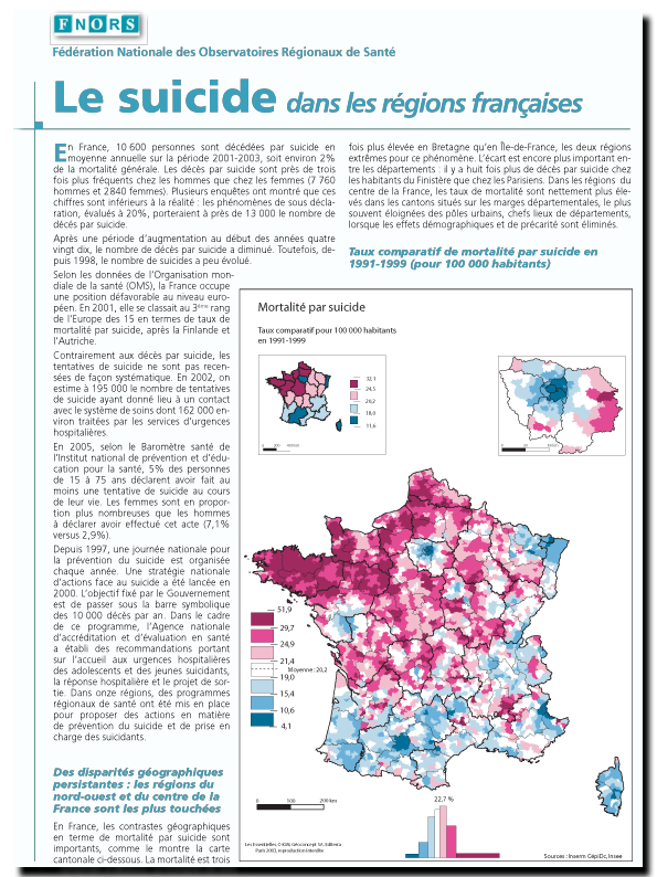 Suicide régions françaises