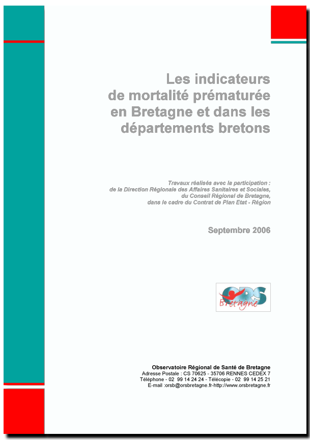 Indicateurs Mortalité prématurée 